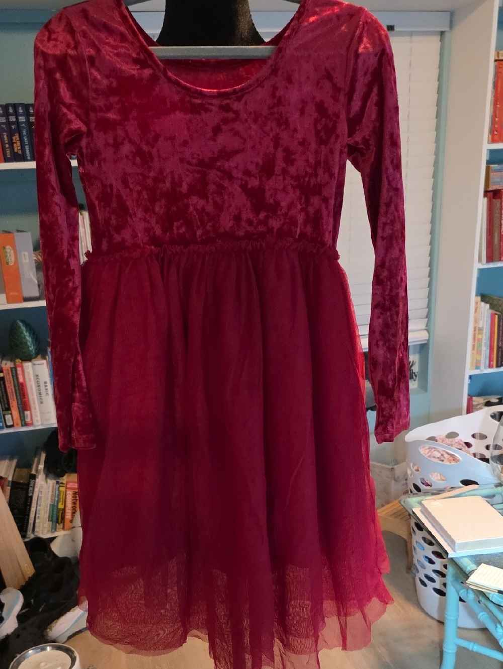 Big Girls Cat & Jack Shimmery Red Velvet and Tulle Costume Dress 6x